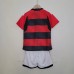 23/24 Kids Flamengo Home Black Red Kids Jersey Kit short Sleeve (Shirt + Short)-5214865