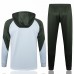 23/24 Barcelona Hooded White Army Green Edition Classic Jacket Training Suit (Top+Pant)-3208255