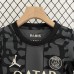 23/24 Kids Paris Saint-Germain PSG Third Away Gray Black Kids jersey Kit short sleeve (Shirt + Short)-9000001