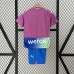 23/24 Kids AC Milan third away Purple Blue Kids jersey Kit short sleeve (Shirt + Short)-6426666