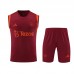 23/24 Manchester United M-U Training Red Jersey Kit Sleeveless (Vest + Short)-7541098