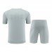 23/24 Paris Saint-Germain PSG Training Gray Jersey Kit short Sleeve (Shirt + Short)-7278550