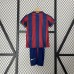 Retro 09/10 Kids Barcelona Home Navy Blue Red Kids Jersey Kit short Sleeve (Shirt + Short)-9269961