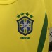 Retro Kids 2002 Brazil Home Kids Yellow Jersey Kit short Sleeve (Shirt + Short)-9675313
