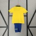 Retro Kids 93/94 Brazil Home Kids Yellow Jersey Kit short Sleeve (Shirt + Short)-3027279