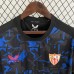 23/24 Sevilla Third Away Black Blue Jersey Kit short sleeve-4117848