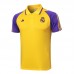 23/24 Real Madrid Training Yellow Purple POLO Jersey Kit short Sleeve (Shirt + Long Pant)-4567155