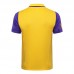 23/24 Real Madrid Training Yellow Purple POLO Jersey Kit short Sleeve (Shirt + Long Pant)-4567155