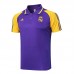 23/24 Real Madrid Training Yellow Purple POLO Jersey Kit short Sleeve (Shirt + Long Pant)-9424034