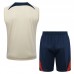 23/24 Paris Saint-Germain PSG Training Khaki Jersey Kit Sleeveless (Vest + Short)-8733896