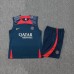 23/24 Paris Saint-Germain PSG Training Nvay Blue Red Jersey Kit Sleeveless (Vest + Short)-4614651