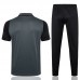23/24 Real Madrid Training Gray POLO Jersey Kit short Sleeve (Shirt + Long Pant)-9164181