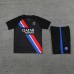 23/24 Paris Saint-Germain PSG Training Black Jersey Kit short Sleeve (Shirt + Short)-6204867