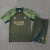 23/24 Paris Saint-Germain PSG Training Army Green Jersey Kit short Sleeve (Shirt + Short)-6850303