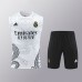 24/25 Real Madrid Training White Gray Jersey Kit Sleeveless (Vest + Short)-3100894