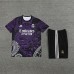 24/25 Real Madrid Training Black Purple Jersey Kit short Sleeve (Shirt + Short)-6583367
