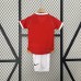 Retro kids 06/07 Manchester United M-U Home Red White Kids Jersey Kit short Sleeve (Shirt + Short)-6881596