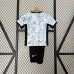 2024 Kids Portugal Away Kids White Blue Jersey Kit short sleeve (Shirt + Short + Socks)-7540034