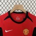 Retro 02/04 Kids Manchester United M-U Home Red Black Kids Jersey Kit short sleeve (Shirt + Short)-8123336
