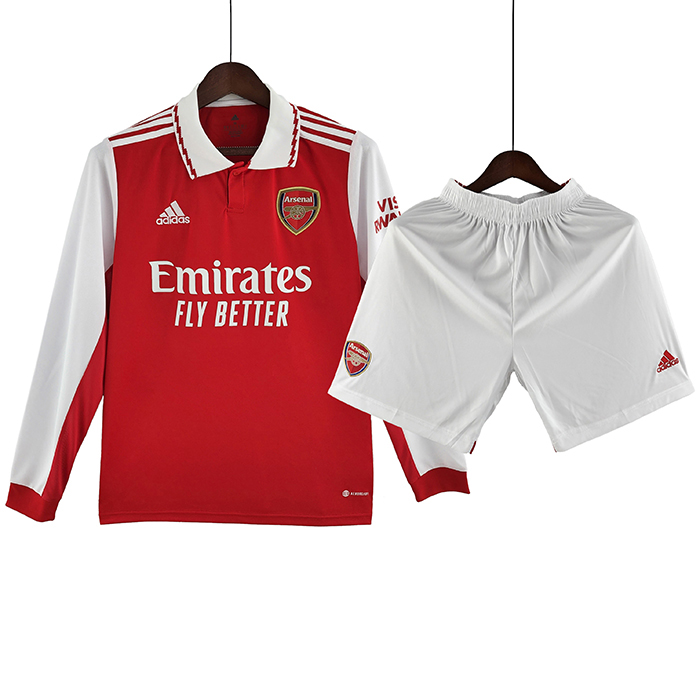 22/23 Arsenal Home Red White suit Long sleeve kit Jersey (Long sleeve + Short)-5073411