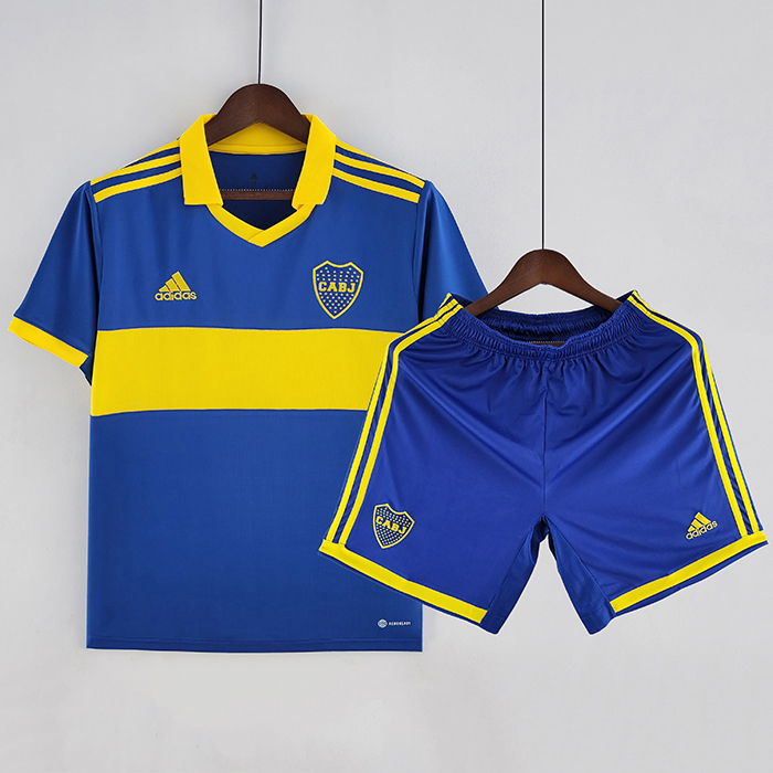 22/23 Boca Juniors Home Blue suit short sleeve kit Jersey (Shirt + Short)-5937734
