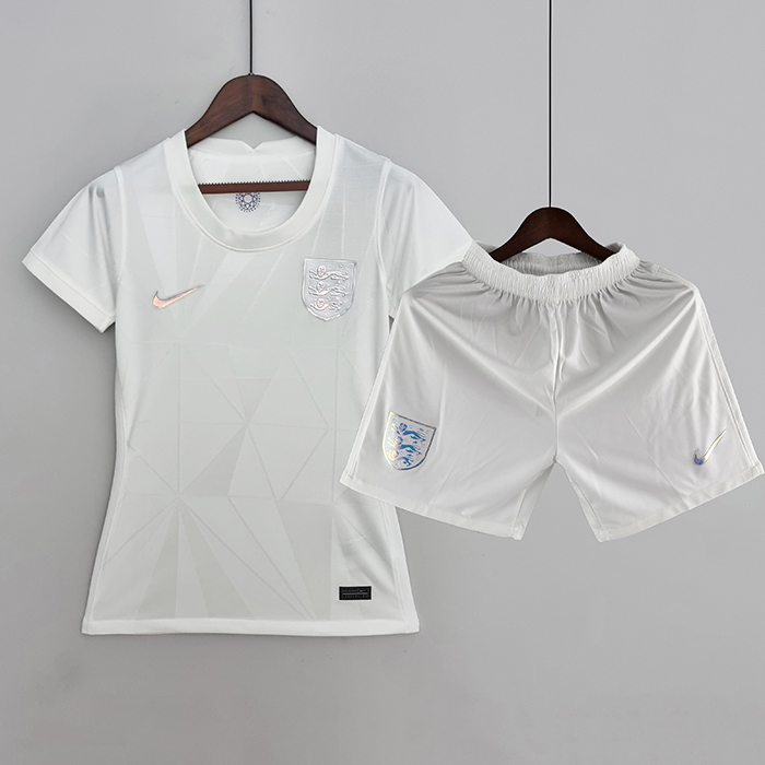 2022 World Cup National Team England Home White Women suit short sleeve kit Jersey (Shirt + Short)-1157538