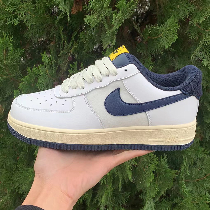 Air Force 1 AF1 Running Shoes-White/Navy Blue-9512596