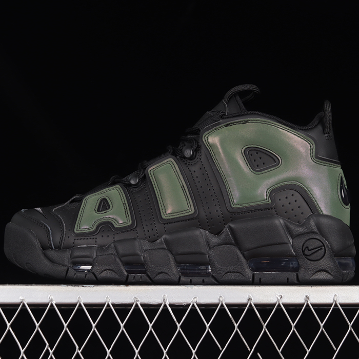 Air More Uptempo 96 QS Running Shoes-Black/Army Green-3844737