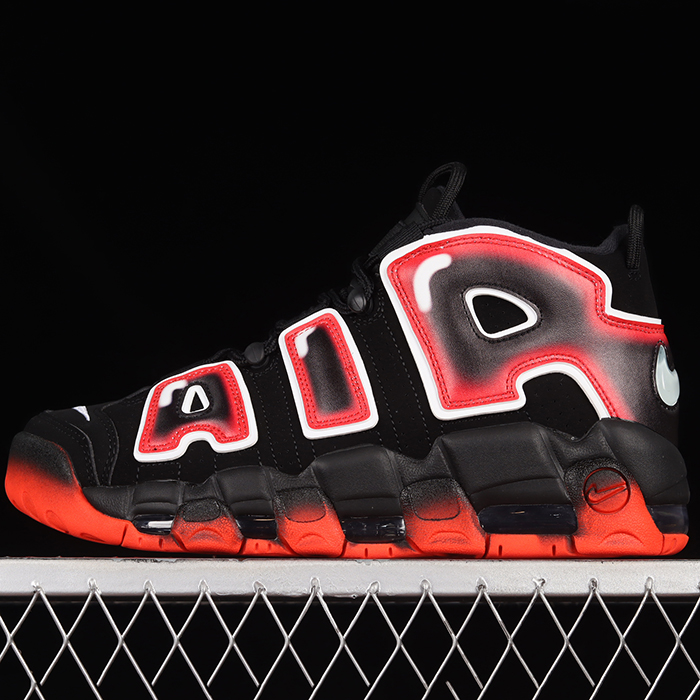 Air More Uptempo 96 QS Running Shoes-Black/Red-8173292