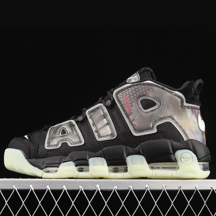 Air More Uptempo 96 QS Running Shoes-Black/Brown-6592905