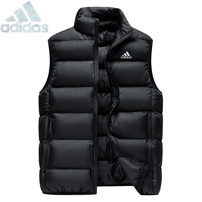 Sleeveless Vest Down jacket zipper Casual fashion Vest Down jacket-Black-1180038