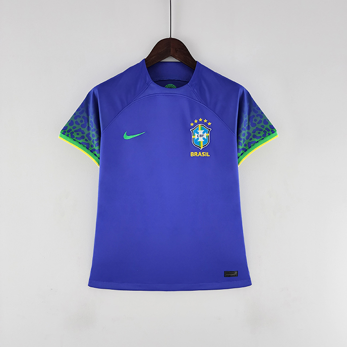 2022 World Cup National Team Women Brazil Away Blue Jersey short sleeve-3516232