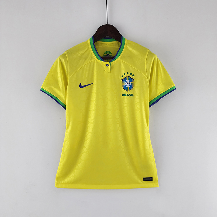 2022 World Cup National Team Women Brazil Homen Yellow Jersey short sleeve-2787866
