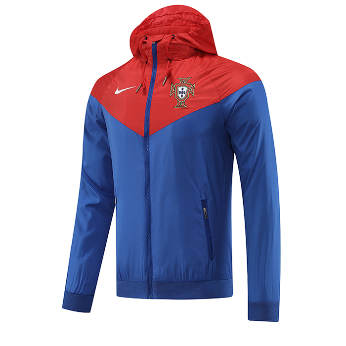 22/23 Portugal Blue Red Hooded Windbreaker Blue Red Edition Classic Training Suit-8585725