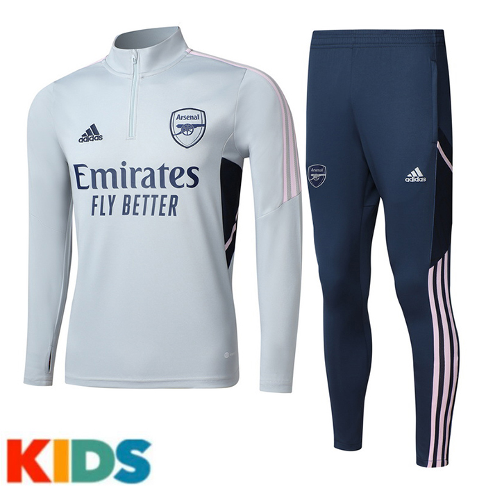 22/23 Arsenal Grey Kids Edition Classic Training Suit (Top + Pant)-6901746