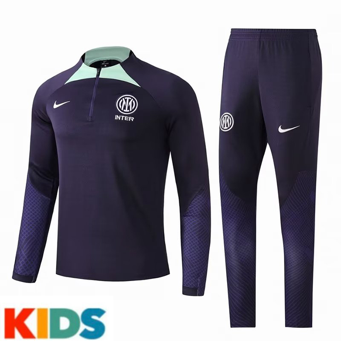 22/23 Inter Milan Purple Kids Edition Classic Training Suit (Top + Pant)-7485729