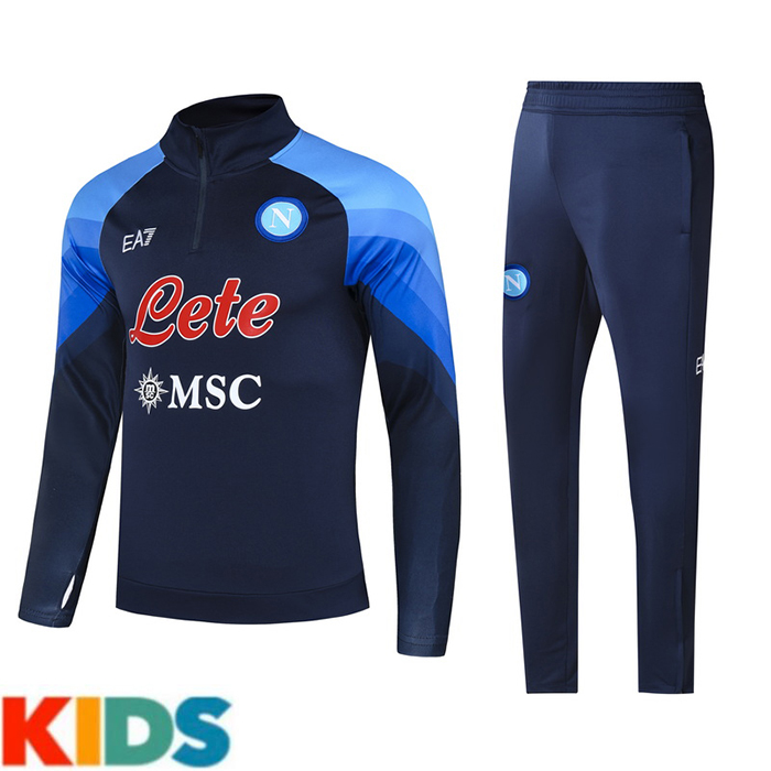 22/23 Napoli Naples Navy Blue Kids Edition Classic Training Suit (Top + Pant)-463072