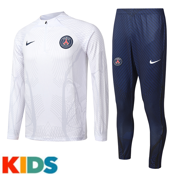 22/23 Paris Saint-Germain PSG White Kids Edition Classic Training Suit (Top + Pant)-3060482