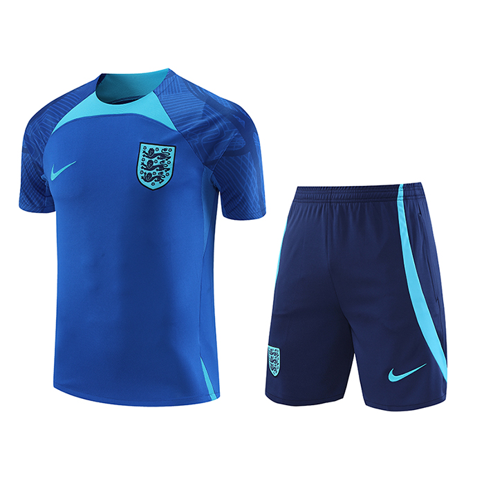 2022 England Training Kit Navy Blue suit short sleeve kit Jersey (Shirt + Short )-8917318