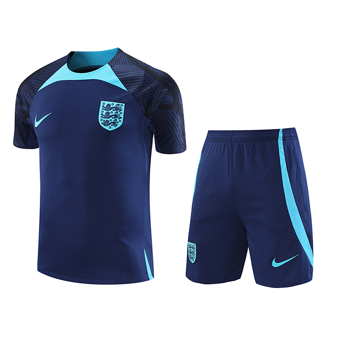 2022 England Training Kit Navy Blue suit short sleeve kit Jersey (Shirt + Short )-2475428