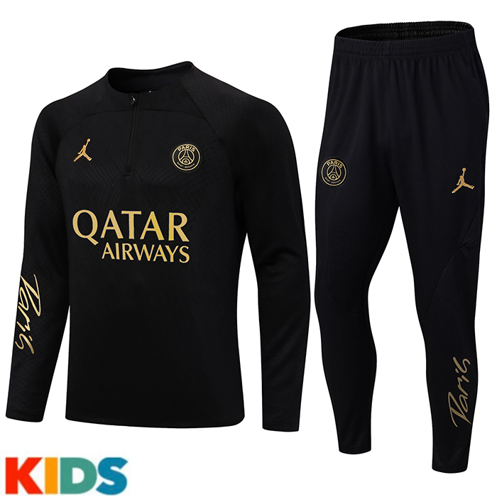 22/23 Paris Saint-Germain PSG Black Kids Edition Classic Training Suit (Top + Pant)-825158