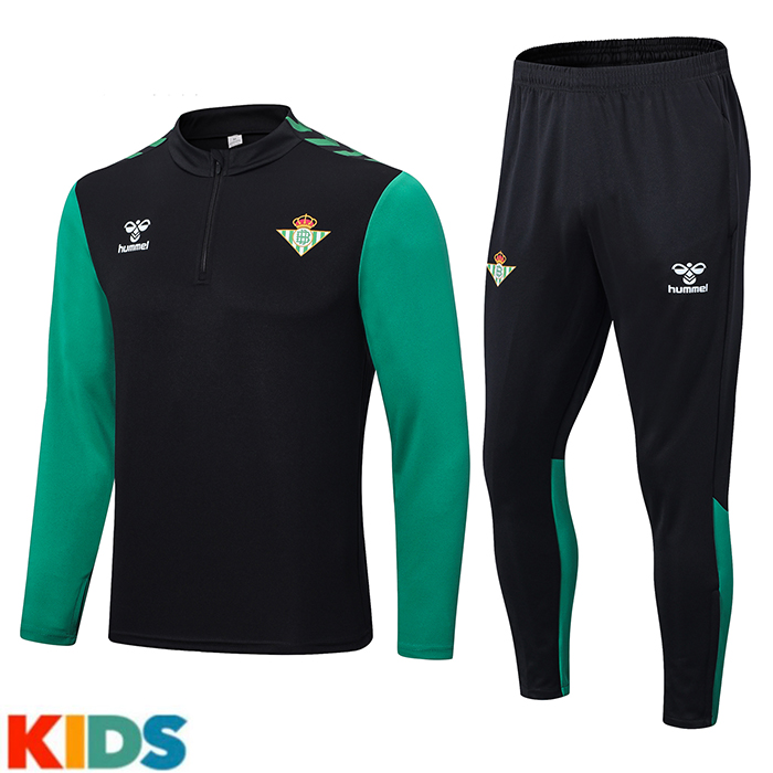 22/23 REAL BETIS Black Kids Edition Classic Training Suit (Top + Pant)-7849003