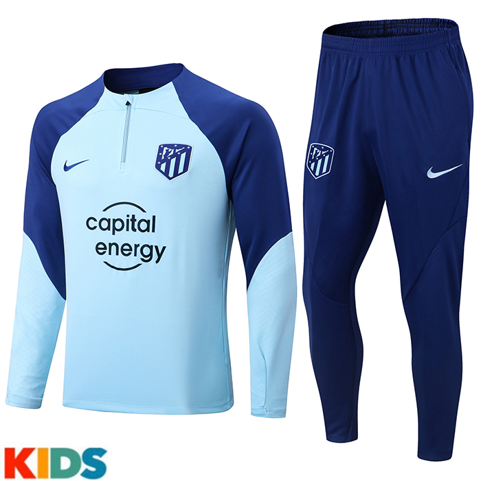 22/23 Atletico Madrid Blue Kids Edition Classic Training Suit (Top + Pant)-124108