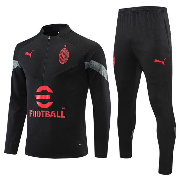 22/23 AC Milan Black Edition Classic Training Suit (Top + Pant)-1726273