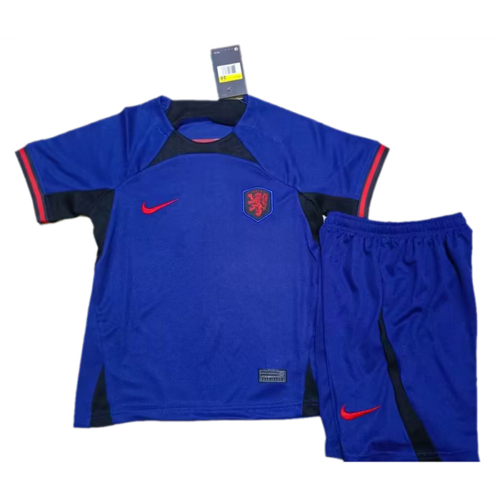 2022 World Cup Netherlands Away Navy Blue Jersey Kit short sleeve (Shirt + Short)-9102554