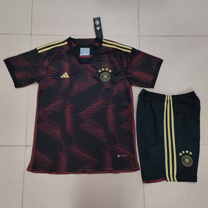 2022 World Cup Germany Away Wine Red Jersey Kit short sleeve (Shirt + Short)-858590