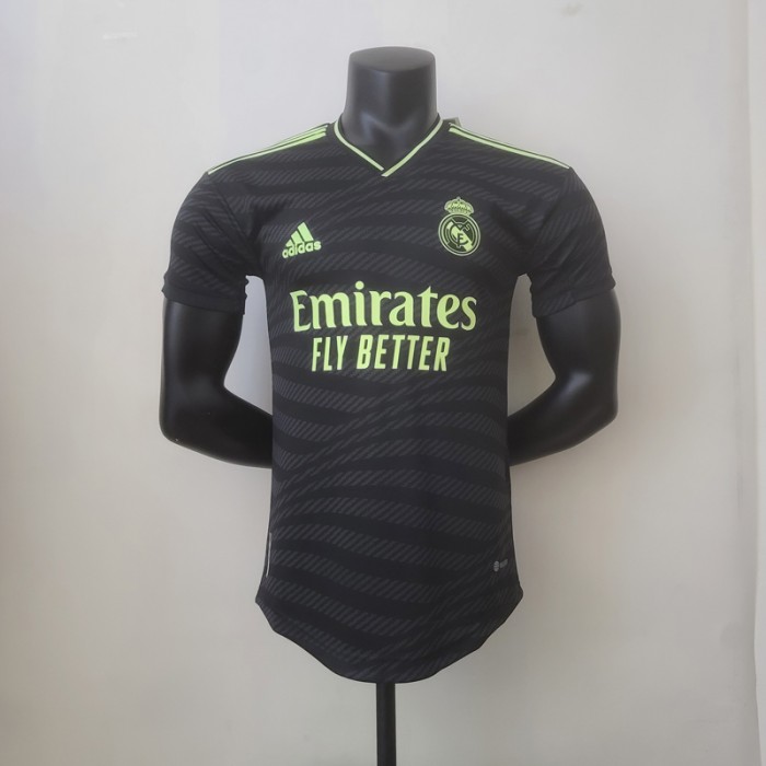 22/23 Real Madrid Third Away Black Green Jersey version short sleeve (Player Version)-2331382