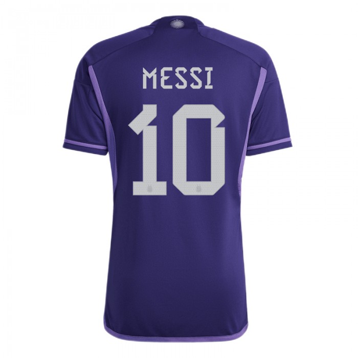 2022 World Cup Argentina 3-Star Away MESSI 10 Purple Jersey Kit short sleeve (player version)-1011042