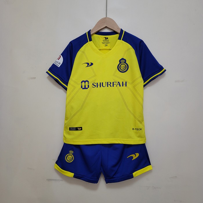 22/23 Al-Nassr FC Riyadh Victory Yellow Blue Jersey Kit short sleeve (Shirt + Short)-1024081