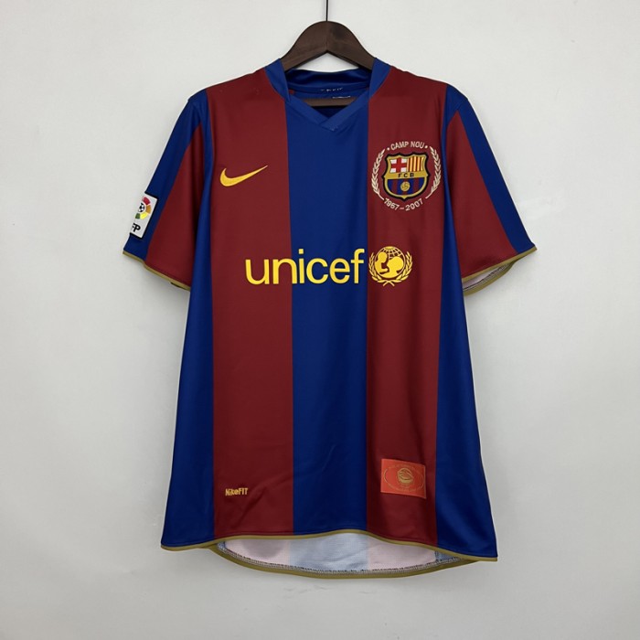 Retro 07/08 Barcelona Home Red Blue Jersey Kit short sleeve-1297271